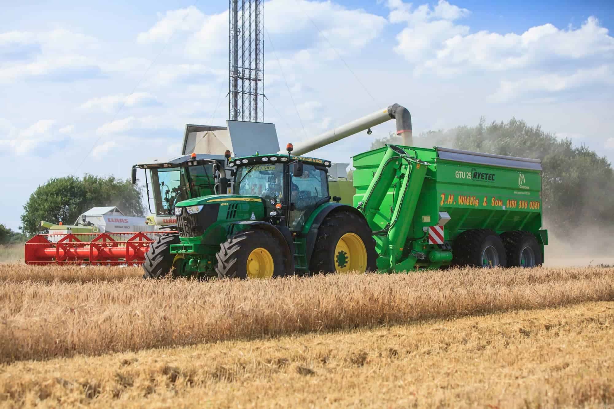 Grain chaser in field
